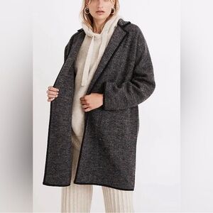 Madewell 100% Wool Herringbone Courton Sweater Coat